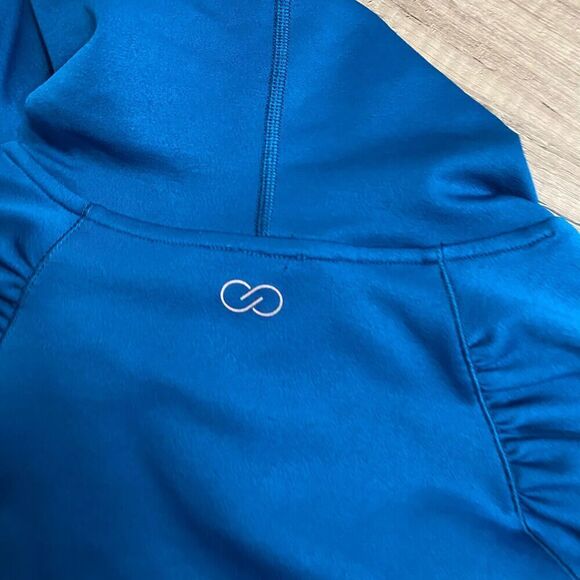 Calia Blue Long Sleeved Athletic Ruched Cowl Funnel Neck Pullover Shirt Small - Picture 6 of 8